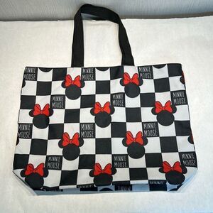 Disney Minnie Mouse Tote Bag Checkerboard Silhouette Gift Reusable Beach Park